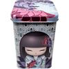 Kimmidoll Barattolo Salvadanaio Design Ispirazione Giapponese Valore Rappresentato Azumi Gentilezza in Metallo Latta Apribile e Riutilizzabile 21x13cm