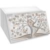 Lupia Portapane Legno Bianco ALBERO ABBRACCIO, Contenitore Pane 40x20x30 cm