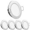 Obeaming 4 x Faretti da Incasso 12V LED Camper 2,5W 3000K Bianco caldo, Rotondo Luci da Soffitto Ø58-63mm 215lm Argento Dimmerabile per Barca Furgone Bagno Mobile Armadio (senza trasformatore)