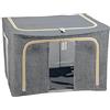 Decor Space Scatola cambio stagione rigida box in tessuto salvaspazio per armadio con doppia cerniera (60 x 42 x h 35 cm, Grigio)