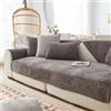 FASCINATDECO Copridivano in velluto 1/2/3/4 posti, antiscivolo, copridivano, a forma di L, per divano, lavabile, colore grigio scuro, 70 x 120 cm
