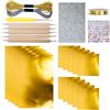 Generico Foglio Metallico Per L Artigianato - Kit Artistico Per Sbalzo Su Metallo | Accessorio Brillante Argento e Dorato per Decorazione Pittura Incisione Creazioni Adulti e Bambini