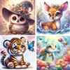 FLAJZ Diamond Painting per bambini, set da 4 pezzi (animali 1)