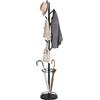 YATINEY Appendiabiti ad Albero con Portaombrelli, Attaccapanni da Terra 179 cm Autoportante per Ingresso e Corridoio, Appendiabiti Multilivello per Cappelli Borse Giacche, Nero XYM03BB