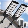 VBOK IGFE 800W Lampione Solare Led Esterno 2 pezzi,3000K Lampioni da Giardino Esterno Solari con Sensore di Movimento,IP66 Impermeabile Faretto Stradale per Garage Strada