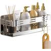 Gelthrox Mensola da Doccia a Parete Shampoo per Doccia in Acciaio Inox Versatile Organizzatore per Bagno e Cucina Antiruggine con 2 Ganci (30CM)
