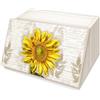 Lupia Portapane Legno Shabby GIRASOLE, Contenitore Pane 40x20x30 cm | Apertura frontale, cucina, ideale anche per panini, snack, capsule caffè e alimenti secchi