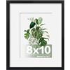 EGOFINE Cornice portafoto 25 x 20 cm, 10 x 8 cm, 10 x 7 cm, con passepartout rivestito in plexiglass, per montaggio a parete, colore nero