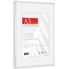 HIMEETIME® 1x Cornice Foto A3 29,7x42cm Alluminio argentata,Passepartout 21x30cm,Cornice 30x42cm Grande per Foto Disegni,Diplomi e Poster,Solo per Espositore a Parete