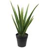 MichaelNoll Pianta artificiale di aloe vera, pianta artificiale, decorazione in vaso nero, molto realistica, verde (35 cm - MN-KP-2217)