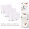 LMSAWK Set da 3 Scatole Portaoggetti da Parete, Organizer per Anta Armadio Cucina senza Forare, per Cucina, Bagno, Armadio, Frigorifero e Piccoli Oggetti