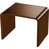 Dewrhiixe Sgabello in acrilico trasparente, piccolo, poggiapiedi per bagno, camera da letto, cucina, con antiscivolo, supporta fino a 113,4 kg (marrone scuro, 32 x 22 x 24 cm)