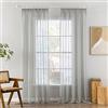MIULEE Tende Trasparente Tenda per Interni Voile Trasparenti Camera da Letto Adatte Con Anelli Soggiorno Moderne Eleganti 2 Pezzi Grigio 140 x 260 CM