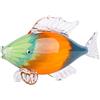 LCCCK Grande statua di pesce in vetro soffiato a mano, decorazione costiera per la casa, ornamenti da collezione di pesci tropicali, tavolino, mensola, ufficio, bagno, arte nautica