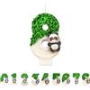 DTXLX Panda Candele di compleanno 8 numeri, 3D verde bianco, 8 candele di compleanno per torte, con glitter fatti a mano, lucido, decorazione per torte di compleanno, perfette per feste di compleanno a tema