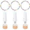 Ceepko Luci Bottiglia USB Ricaricabile LED Sughero 20 LED Filo Rame per Decorazione Bottiglia Vino Tavolo Festa Fai da Te(Multicolore, 3 Pezzi)