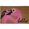 IlGruppone Zerbino Ingresso Casa in Fibra di Cocco con Base in PVC Antiscivolo Misura Rettangolare 75 x 45 Cm Realizzato A Mano Tappeto AsciugaPassi Idea Regalo - Flamingo