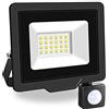 PICAA Faretto LED da Esterno, 20W Faro da Lavoro a LED 6500K, luce di sicurezza LED con sensore di movimento, Proiettore da Costruzione per Campeggio, Riparazione Auto, Escursionismo e Pesca