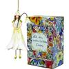 Fiebiger Floristik Figura decorativa a forma di fiore, per ragazza, colore bianco, da appendere, in confezione regalo