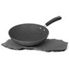 KASANOVA Wok antiaderente 28 cm, Padella per induzione e tutti i piani cottura New Petra Dark
