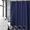 REDKEY Tenda Doccia 240x200 cm, Antimuffa Impermeabile Tenda Vasca da Bagno, Tessuto Poliestere Tenda per Doccia Lavabile con 16 Ganci Antiruggine, Blu scuro