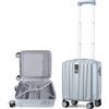 Hanke, Trolley per bagaglio a mano e da stiva con ruote e chiusura TSA, leggeri, in policarbonato rigido, da 35,56 cm, 40,64 cm, 50,8 cm, 61 cm e 73,66 cm, Grigio, Underseat 14-Inch