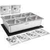 VEVOR Contenitore Refrigerato da Banco per Ingredienti, Vetrina Refrigerata 6 Vaschette in Acciaio Inox per Ingredienti Alimenti con Coperchi Separati Frutta Insalata Buffet Freddi, Catering Hotel