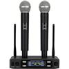 WEB world electronic business Microfoni dinamici professionali UHF wireless a doppio canale con base ricevente - Nero