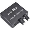Qarmijaer AU-202 Mixer Stereo Un 2 Ingressi e 2 Uscite Distributore Audio per Cuffie Alimentazione Esterna AMP Controllo del Solo Volume