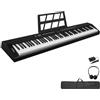 LEADZM Pianoforte digitale semi-ponderato a 88 tasti, tastiera full size, tastiera elettronica con stereo, Bluetooth MIDI, leggio musicale, pedale sustain, cuffie, borsa per pianoforte
