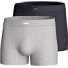 IMPETUS Boxer da uomo in cotone elasticizzato confortevole, mutande morbide e confortevoli, traspirante, senza etichette, biancheria intima di alta qualità, Blu navy/grigio mix (confezione da 2), XL