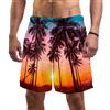 Eslifey Costume da bagno da uomo, da spiaggia, con alberi di cocco, palme e tramonto Multi M