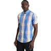 Ben Sherman Camicia da uomo multicolore a quadri a maniche corte, colletto con bottoni, vestibilità mod, Kingfisher, L