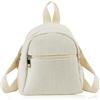 Energather Piccolo zaino carino, mini zaino in velluto a coste per donne e ragazze, piccolo zaino portatile da donna con cinturino regolabile per passeggiate, shopping, viaggi, appuntamenti, bianco, S