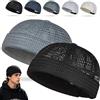 Generic Confezione da 2 cappelli da uomo traspiranti senza tesa stile estivo in rete tang, ultra rinfrescante teschio regolabile senza tesa berretto Docker Beanie, nero, grigio scuro, Taglia unica