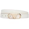 GUESS Cintura Donna, Bianca, con Fibbia Logo Triangolare Dorata (M)