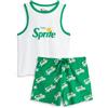 Coca-Cola Pigiama Sprite da Donna Bianco e Verde | Pigiama con Gilet e Pantaloncini Senza Maniche | Pigiama da Notte Comodo | Completo Relax in Tessuto Morbido | Ideale per Il Tempo Libero a casa