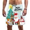 Eslifey Costume da bagno da uomo, con scritta in lingua inglese Merry Christmas, con cervo e Babbo Natale Multi S