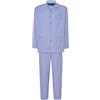 El Búho Nocturno Pigiama Uomo Lungo Cotone 100% - Popeline Set Classico Due Pezzi Giacca Maniche Lunghe Bottoni - Abbigliamento Notte Ospedale Leggero Autunno Estate Taglie Forti - Blu 1534, XL