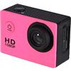 Walmeck Mini DV Telecamera Sportiva 1080P 2.0 Schermo IPS Impermeabile 30M con Supporto per Casco con Staffa per Bicicletta Registrazione in Bicicletta All'aperto (Rosa)