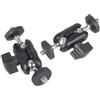 Nucelit Confezione da 2 supporti a morsetto per fotocamera con doppia testa a sfera, per action camera, microfoni con luce LED, monitor luce
