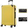 YONSLY Valigia da Viaggio con Lucchetto TSA e Cerniera YKK, Guscio Rigido, 4 Ruote a 394°, Lucchetto a Combinazione, Maniglia Telescopica (Giallo, XL)