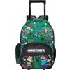 Get Trend Minecraft Zaino Trolley Bambino 2 in 1, Zaino Scuola Elementare con Ruote, Cartella per Ragazzi con Spallacci Imbottiti (Multi Minecraft)