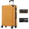 YONSLY Valigia da Viaggio con Lucchetto TSA e Cerniera YKK, Guscio Rigido, 4 Ruote a 391°, Lucchetto a Combinazione, Maniglia Telescopica (Arancione, XL)