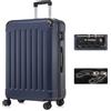 YONSLY Valigia da Viaggio con Lucchetto TSA e Cerniera YKK, Guscio Rigido, 4 Ruote a 373°, Lucchetto a Combinazione, Maniglia Telescopica (Blu scuro, XL)