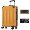 YONSLY Valigia da Viaggio con Lucchetto TSA e Cerniera YKK, Guscio Rigido, 4 Ruote a 390°, Lucchetto a Combinazione, Maniglia Telescopica (Arancione, L)