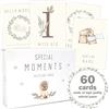 OLGS Baby Milestone Cards | Monthly Set di 60 carte Teddy Lou for Boy and Girl | Baby Cards neutro | Baby Milestones + scatola magnetica | Baby Shower, Gift Card for Special Moments