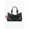 Desigual, Borsa grande charms, Poliuretano, Nero, U