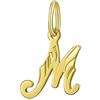 SILVEGO Ciondolo Unisex in Oro Giallo 14K Lettera M, SILVEGOBG10289M