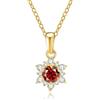 PAKORIO Collana fiocco di neve moissanite elegante e delicata donna, 0,5ct VVS1, Minimalista placcata oro 14K, Ipoallergenica, Catena 40-45cm, Anti-ossidazione(Rubino)